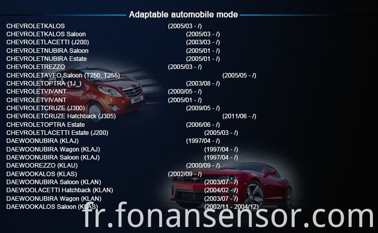 Le capteur de position du vilebrequin s'adapte à l'onde de la Chevrolet Aveo 96253542